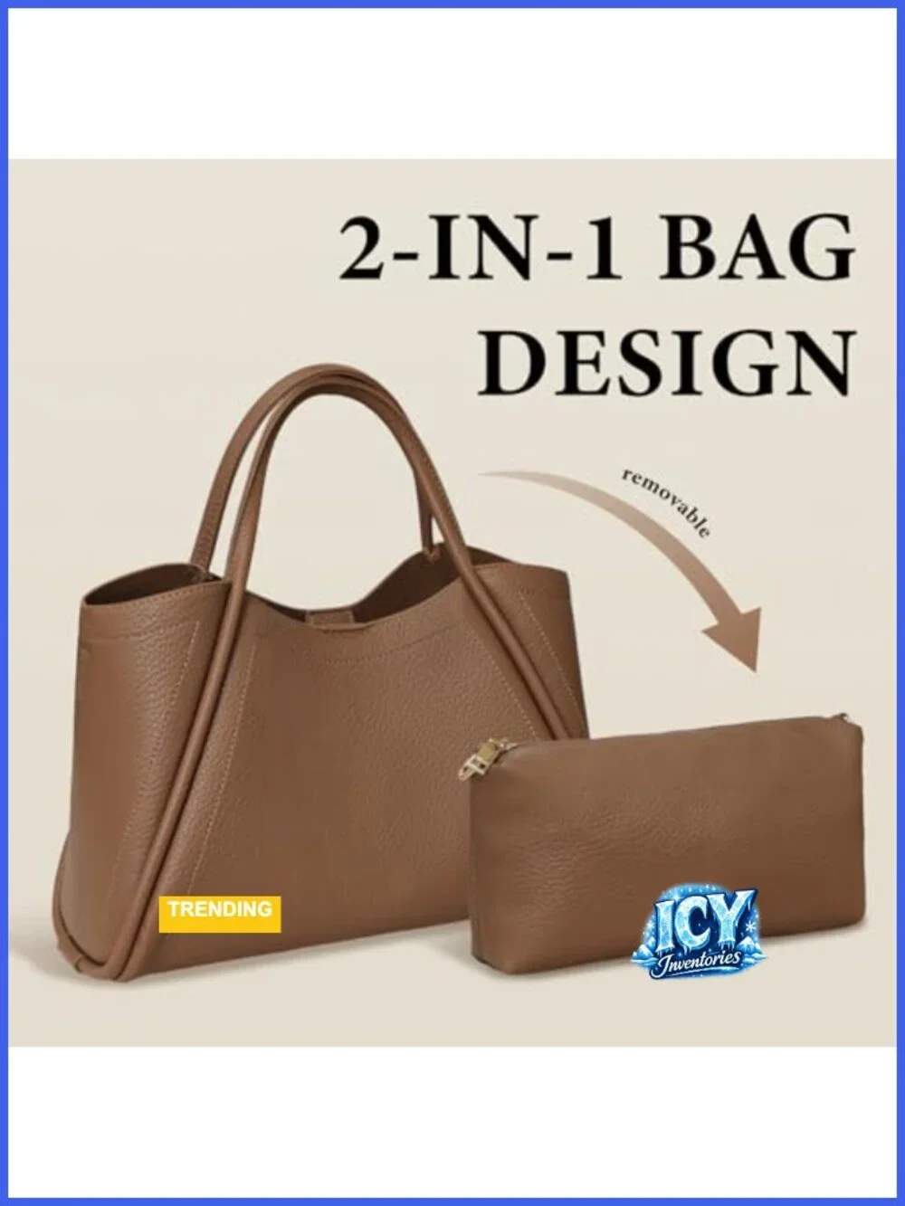 Faux Leather Satchel Crossbody Bag with Adjustable Strap for Women Tablet Purse